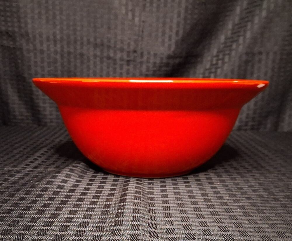Pier 1 Red Earthenware Serving Bowl Glossy Solid Round 10in